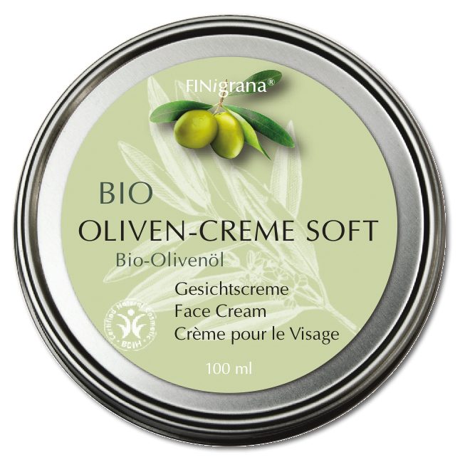 Aufsicht auf die Finigrana Bio Olivencreme soft in der Aludose.