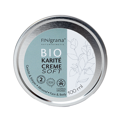 Aufsicht auf die Finigrana Bio Karitécreme soft in der Aludose.